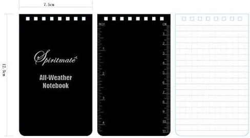 SPIRITMATE All-Weather Top Spiral Notebooks 3x5inches Hardcover Thick 120G Waterproof Stone Paper, Ruled line and Graph Grid in One Design Note Pads, 50Sheets/100PagesPer Each Notebook (8Pack) in Saudi Arabia
