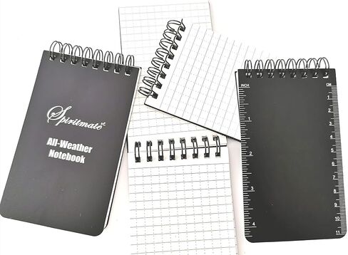 SPIRITMATE All-Weather Top Spiral Notebooks 3x5inches Hardcover Thick 120G Waterproof Stone Paper, Ruled line and Graph Grid in One Design Note Pads, 50Sheets/100PagesPer Each Notebook (8Pack) in Saudi Arabia