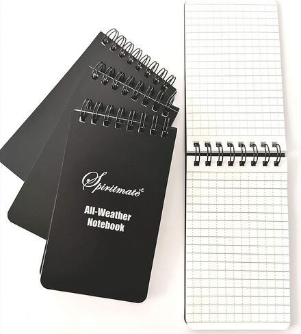 SPIRITMATE All-Weather Top Spiral Notebooks 3x5inches Hardcover Thick 120G Waterproof Stone Paper, Ruled line and Graph Grid in One Design Note Pads, 50Sheets/100PagesPer Each Notebook (8Pack) in Saudi Arabia
