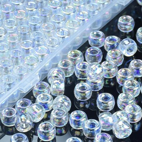 600Pcs Christmas Pony Beads(6x9mm) AB Colors with Box Packaged,Plastic Pastel Bead,Acrylic Beads for Bracelets Hair Braids Crafts DIY Projects (Christmas Red Green White) in Saudi Arabia