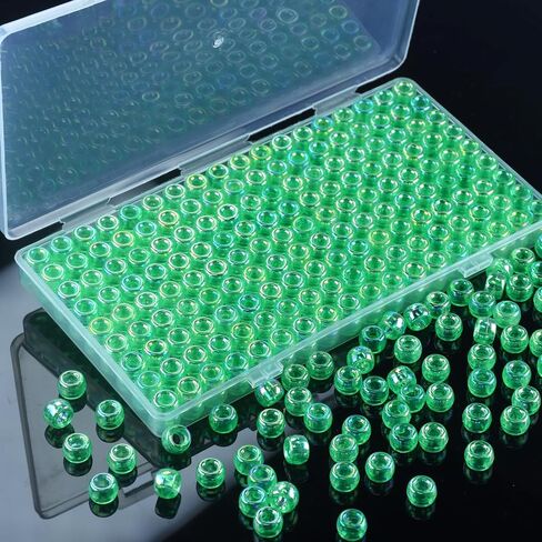 600Pcs Christmas Pony Beads(6x9mm) AB Colors with Box Packaged,Plastic Pastel Bead,Acrylic Beads for Bracelets Hair Braids Crafts DIY Projects (Christmas Red Green White) in Saudi Arabia