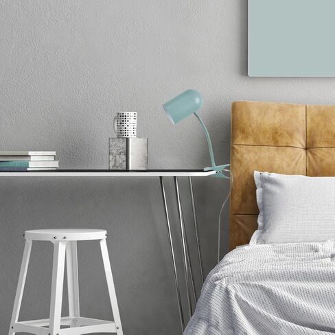 Globe Electric 52302 Carter 15" Clip-Arm Desk Lamp, Matte Teal, Adjustable Gooseneck Arm, in-Line On Off Switch in Kuwait