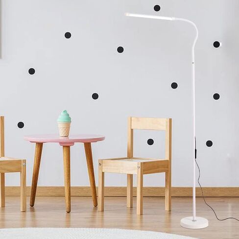 YuYue Electronic Floor Lamp,Super Bright Dimmable Led Floor Lamps for Living Room, Custom Color Temperature Standing Lamp with Remote Push Button, Adjustable Gooseneck Reading (White) in Saudi Arabia