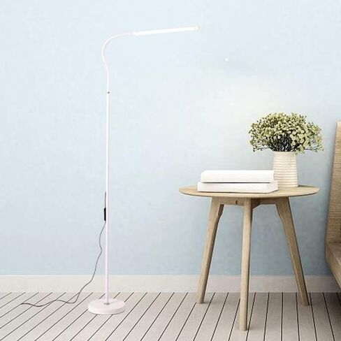 YuYue Electronic Floor Lamp,Super Bright Dimmable Led Floor Lamps for Living Room, Custom Color Temperature Standing Lamp with Remote Push Button, Adjustable Gooseneck Reading (White) in Saudi Arabia