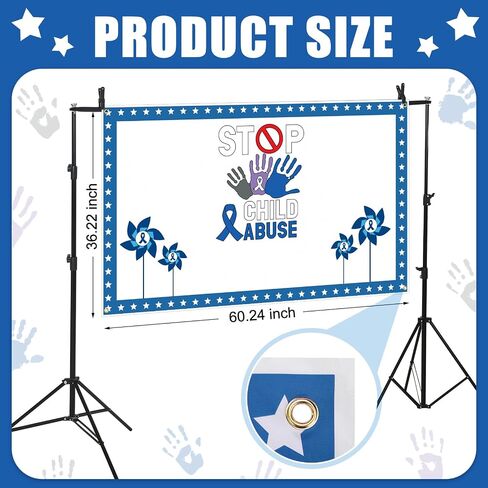 Frienda Child Abuse Awareness Poster Blue Pinwheel Abuse Prevention Autograph Poster for Students Mental Health April Child Abuse Prevention Month Charity Campaign Fundraising in Saudi Arabia