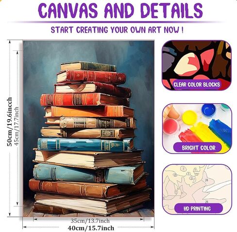Fotasmua Paint by Numbers Kit for Adults, Acrylic Easy Book Paint by Numbers for Adults Beginner, DIY Painting by Number on Canvas Home Wall Decor 16"W x 20"L in Kuwait
