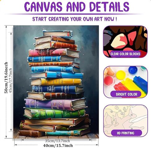 Fotasmua Paint by Numbers Kit for Adults, Acrylic Easy Book Paint by Numbers for Adults Beginner, DIY Painting by Number on Canvas Home Wall Decor 16"W x 20"L in Kuwait