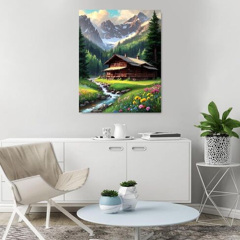 Fotasmua Paint by Numbers Kit for Adults, Acrylic Easy Book Paint by Numbers for Adults Beginner, DIY Painting by Number on Canvas Home Wall Decor 16"W x 20"L in Kuwait