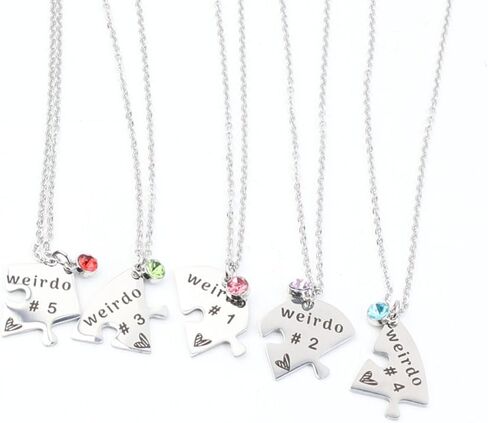 Heart Bff Necklace for 3,Best Friend Necklaces Set of 4,Weirdo 1 Weirdo 2 Weirdo 3 Weirdo 4 Necklace, Stainless Steel Sister Friendship Jewelry in Saudi Arabia