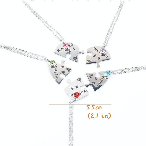Heart Bff Necklace for 3,Best Friend Necklaces Set of 4,Weirdo 1 Weirdo 2 Weirdo 3 Weirdo 4 Necklace, Stainless Steel Sister Friendship Jewelry in Saudi Arabia