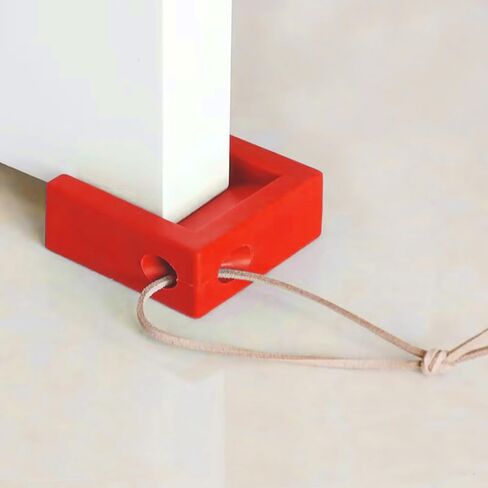 Door Stopper, Shock Absorbent Block Door Stop Wedge, Home Office Door Anti-Collision Non Slip Doorstop for Most Floor Types and Carpet Heavy Duty Door(Red in Kuwait