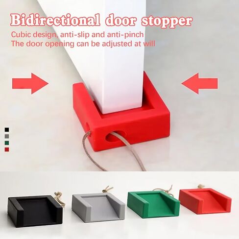 Door Stopper, Shock Absorbent Block Door Stop Wedge, Home Office Door Anti-Collision Non Slip Doorstop for Most Floor Types and Carpet Heavy Duty Door(Red in Kuwait