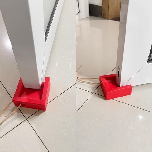 Door Stopper, Shock Absorbent Block Door Stop Wedge, Home Office Door Anti-Collision Non Slip Doorstop for Most Floor Types and Carpet Heavy Duty Door(Red in Kuwait