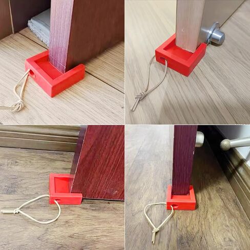 Door Stopper, Shock Absorbent Block Door Stop Wedge, Home Office Door Anti-Collision Non Slip Doorstop for Most Floor Types and Carpet Heavy Duty Door(Red in Kuwait