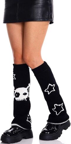 CanB Y2k Leg Warmers Halloween Leg Warmers Spider Knit Socks Cosplay Leg Cover Stockings Two Side Wear Gothic Leg Warmers in Kuwait