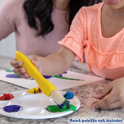 READY 2 LEARN Triangle Grip Toddler Paint Brushes - 6 Bright Colors - Paintbrush Set for Toddler Art - Thick Kids Paint Brushes - Art Supplies for Toddlers 1-3 in Saudi Arabia