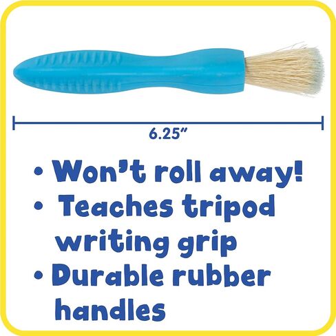 READY 2 LEARN Triangle Grip Toddler Paint Brushes - 6 Bright Colors - Paintbrush Set for Toddler Art - Thick Kids Paint Brushes - Art Supplies for Toddlers 1-3 in Saudi Arabia