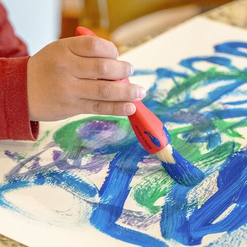 READY 2 LEARN Triangle Grip Toddler Paint Brushes - 6 Bright Colors - Paintbrush Set for Toddler Art - Thick Kids Paint Brushes - Art Supplies for Toddlers 1-3 in Saudi Arabia