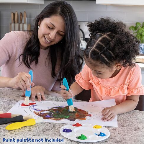 READY 2 LEARN Triangle Grip Toddler Paint Brushes - 6 Bright Colors - Paintbrush Set for Toddler Art - Thick Kids Paint Brushes - Art Supplies for Toddlers 1-3 in Saudi Arabia