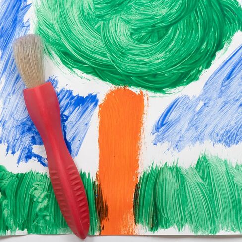 READY 2 LEARN Triangle Grip Toddler Paint Brushes - 6 Bright Colors - Paintbrush Set for Toddler Art - Thick Kids Paint Brushes - Art Supplies for Toddlers 1-3 in Saudi Arabia