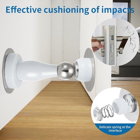 Magnetic Door Stop, Stainless Steel Door Stop, Suitable for Wall and Floor mounting, Door Retainer, Double Sided Adhesive Tape, no Drilling Required（Silver-1pack） in Saudi Arabia