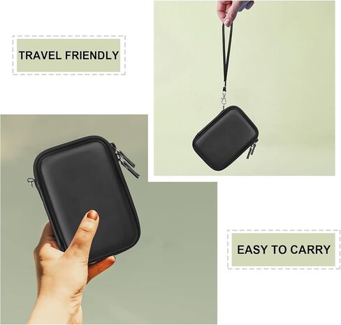 Hard Caying Case for iDPRT Mini Printer Portable Sticker Printer, Thermal Label Printer Storage Case with Mesh Pocket for Roll Sticker Paper, USB Cable, Black in Saudi Arabia