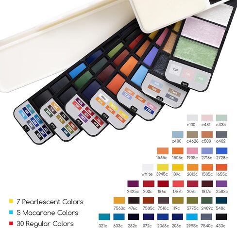 MEEDEN Travel Watercolor Paint Set: Portable 42 Assorted Water Colors Paint Kit with 4 Brushes in Kuwait