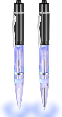 GS GLOWSEEN LED Pen With Light (2cts/Pack), Light Up Pens for Night Writing, Lighted Tip Pen Flashlight, 0.7mm Fine Point Black Ballpoint Pens -Blue Light in Saudi Arabia