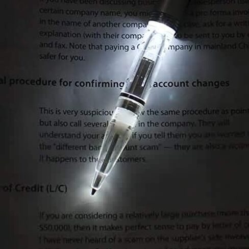 GS GLOWSEEN LED Pen With Light (2cts/Pack), Light Up Pens for Night Writing, Lighted Tip Pen Flashlight, 0.7mm Fine Point Black Ballpoint Pens -Blue Light in Saudi Arabia