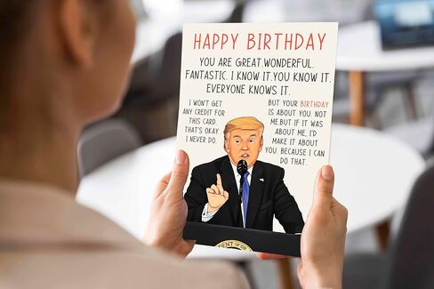 Humorous Trump Birthday Card for Women Men, Funny Donald Trump Birthday Cards Gifts for Dad Mom Family, Happy Trump Birthday Theme Decorations for Husband Wife, Unique Birthday Gifts Ideas for Him Her in Saudi Arabia