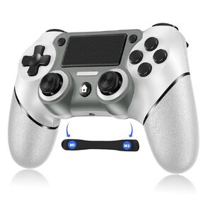 وحدة تحكم لاسلكية لجهاز PS4، وحدة تحكم سلكية P-4 Pro مع مجاذيف، ملحقات وحدة تحكم P-4 بيضاء، ملحقات P-4 إصدار كامل متكيف مثالي 4/4 Pro/Slim.