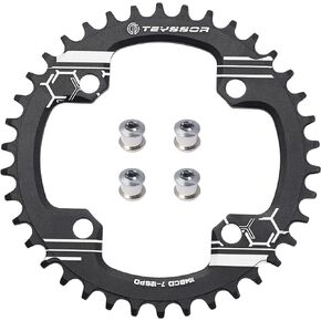 Mountain Bike 170mm Crankset 104 BCD 32T 34T 36T 38T Set Round Chainring with Bottom Bracket and Chainring Bolts Compatible with Shimano, FSA, Gaint