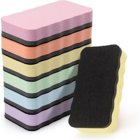 Tamaki 6 Pack Magnetic Whiteboard Eraser, Dry Eraser Board Erasers, Dry Erasers for White Board, Whiteboard Erasers for Kids Classroom, 6 Colors, Wavy, 4.2 x 2.2 x 0.8 Inch