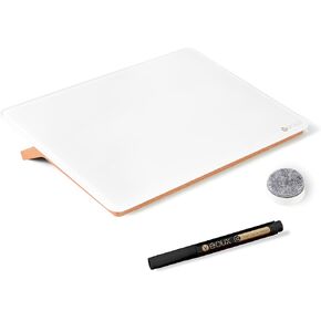 Desktop Glass Whiteboard with Reversible Wood Stand, Small White Board, Mini Dry Erase Whiteboard Easel for Desk, Reusable Desk Notepad 9.5"x6.7" for Home, Office, Accessories Included, Yeoux in Saudi Arabia