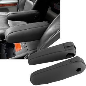 قطعتان من غطاء مسند ذراع المقعد من الجلد الرمادي متوافق مع Lexus RX300 RX330 RX350 2003 2004 2005 2006 2007 2008 2009 مع تصميم بسحّاب