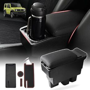 Autorder Custom Fit for Center Console Storage Box Suzuki Jimny JB64W/JB74W 2018-2023 Accessories Armrest Box Replacement with Cup Holder Insert