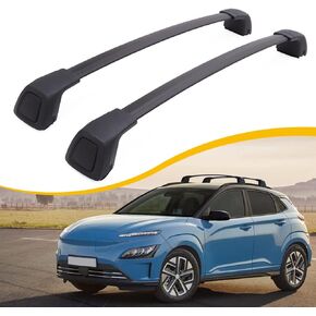 Cross Bars Roof Rack Fit for Hyundai Kona & Kona N & Kona Electric 2018-2023 Lockable Luggage Rack Crossbar Cargo Carrier Accessories (with Side Rails)