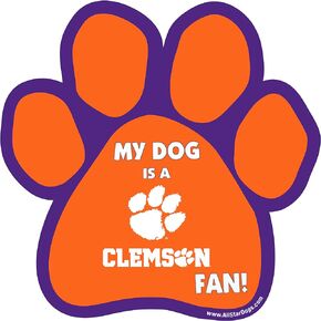 NCAA Clemson Tigers Paw Print Car Magnet