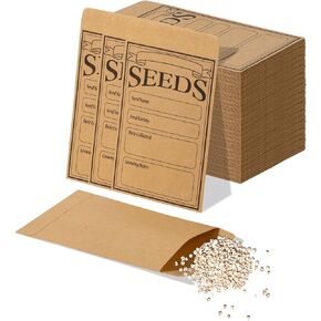 100 Pcs Seed Envelopes Resealable Seed Envelope,Seed Packets 4.72 x 3.15 Inch Self Sealing Seed Packets Envelopes for Flower Vegetable Plants Garden Seeds