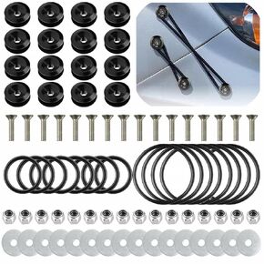 Bumper Quick Release Kit，Bumper Fasteners，Quick Release Bumper Clips for Car Bumpers,16 Pieces Replacement O-Ring (8 Regular + 8 Big) (Red)
