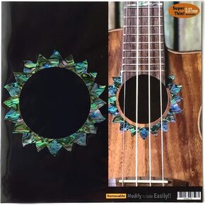 Decal for Concert Ukulele - Soundhole Rosette/Purfling - Sun - Abalone Blue,UKR-304SP-AB-C