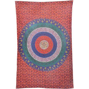 Marubhumi Hippy Mandala Bohemian Tapestries, Indian Dorm Decor, Psychedelic Tapestry Wall Hanging Ethnic Decorative Tapestry (Blue, 85 x 55 Inches)