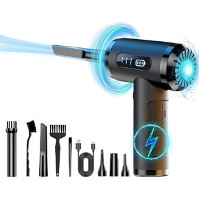 منفضة هواء مضغوطة من ليهان، منظف منفاخ هواء كهربائي مع ضوء LED للكمبيوتر ولوحة المفاتيح والمنزل والسيارة والمكتب، منفاخ هواء صغير محمول قابل لإعادة الشحن ومحمول لاسلكيًا لكرة سرير قابلة للنفخ in Kuwait