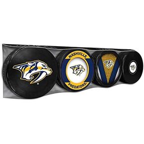 Predators Officially Licensed 4-Pack Hockey Puck Collection