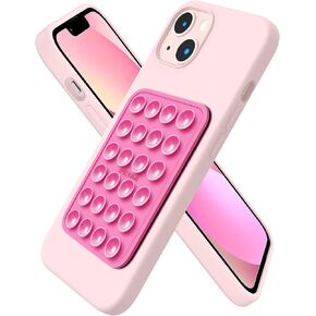 PKYAA Silicone Suction Phone Case Mount, Silicon Sticky Phone Grip, Adhesive Phone Accessory for Smartphones, Hands-Free Mirror Shower Phone Holder for Selfies, Tiktok Videos (Sky Blue)