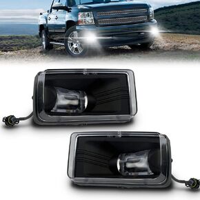 LED&DRL Fog Lights for 2007-2015 Chevy Silverado Suburban Avalanche/Tahoe/GMC Sierra 1500 2500HD 3500HD / 2010-2014 Yukon / 2007-2008 Cadillac Escalade, Front Bumper Driving Fog Lamps- A Pair