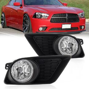Driving Fog Lights Lamps Assembly Kit for 2011-2014 Dodge Charger Fog Light Replacement with H8 12V 35W Halogen Bulbs Switch and Wiring Kit