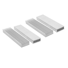 Silver Tone Aluminum Heatsink Cooler Radiator Cooling 100mm x 25mm x10mm Heat Sink Module Cooler(Pack of 4)
