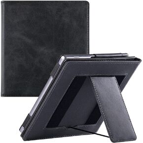 BOZHUORUI Stand Case for 7 inch Kindle Oasis (10th Generation, 2019 Release and 9th Generation, 2017 Release) - PU Leather Sleeve Cover with Two Hand Straps and Auto Sleep/Wake (Bookstore)