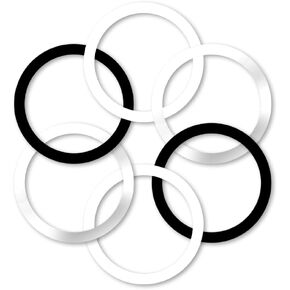 WYNK Universal Metal Rings 6 PCS Compatible for Apple Magsafe Charger/Wallet/Battery Pack, Compatible with iPhone 15/14/13/12 Series(Mini/Plus/Pro/Pro Max) and Samsung Galaxy(Black+White+Sliver)